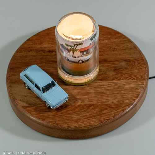 Luminária com fotografia e miniatura reciclagem pote de conservas 20191208.185029